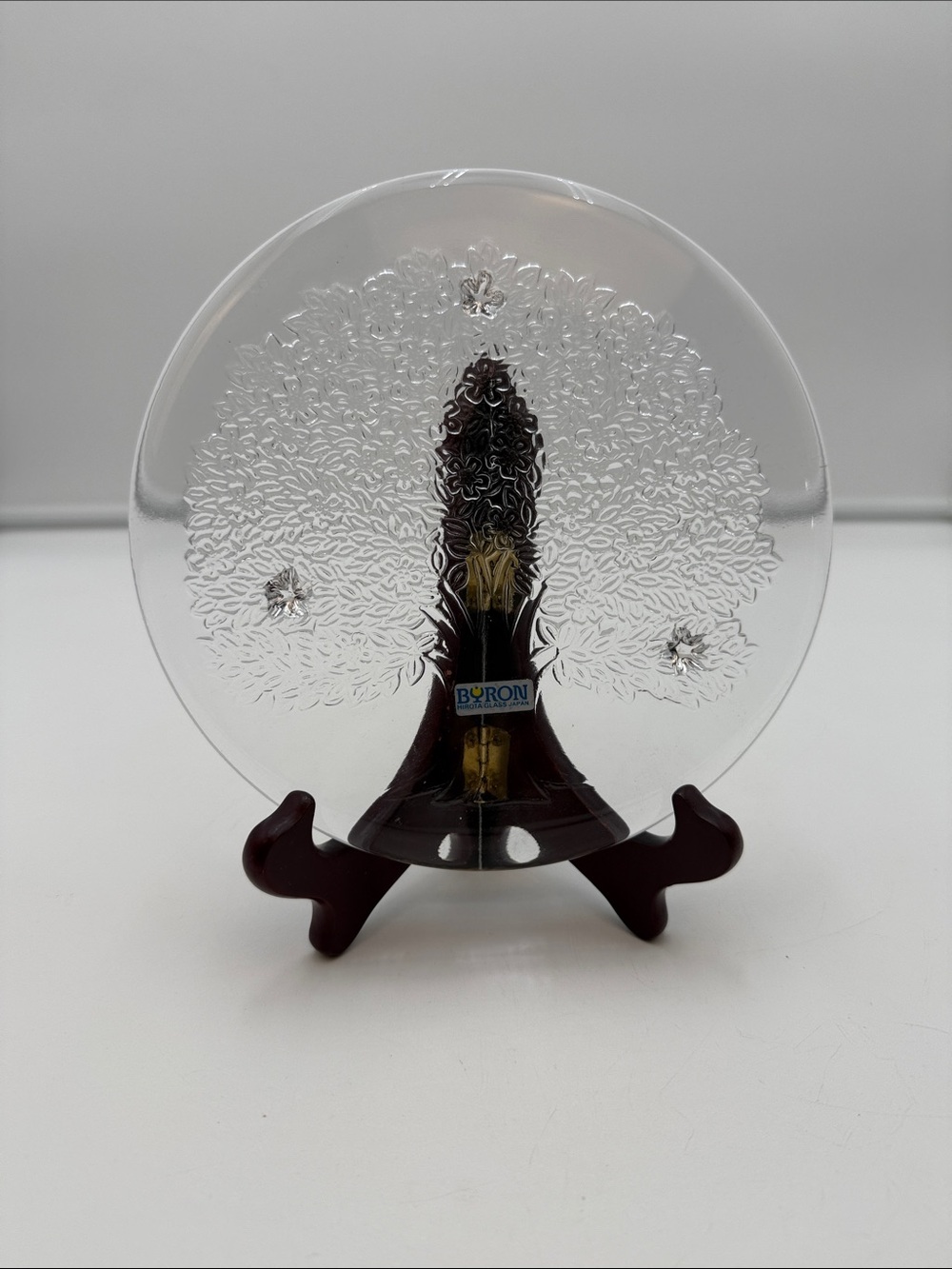 Tree of Life" glass trivet manufactured by Byron Hirota Glass in Japan.